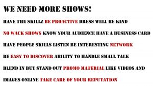 a list of important factors to book more shows